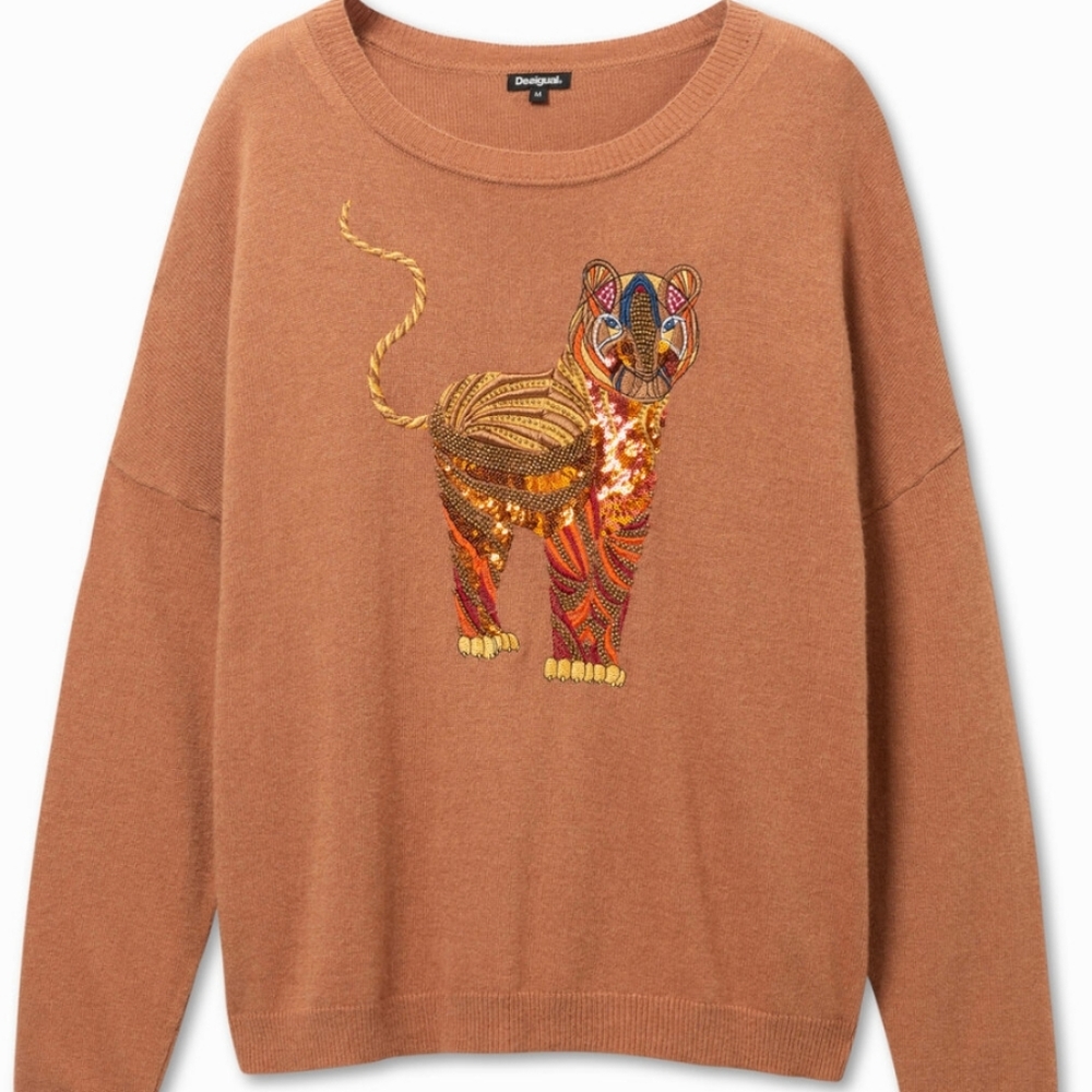 Desigual Viscose, wool and cashmere embroidered jumper - Picture 7 of 7